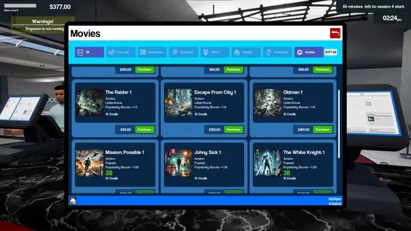 Кадр с взаимодействием персонажа и объекта в Cinemaster Cinema Simulator