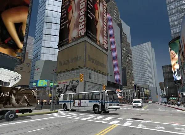 Кадр с взаимодействием персонажа и объекта в City Bus Simulator 2010 New York