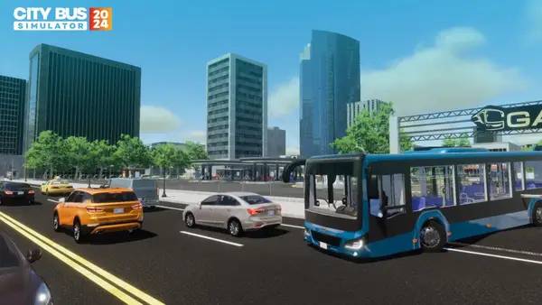Кадр с взаимодействием персонажа и объекта в City Bus Simulator 2024