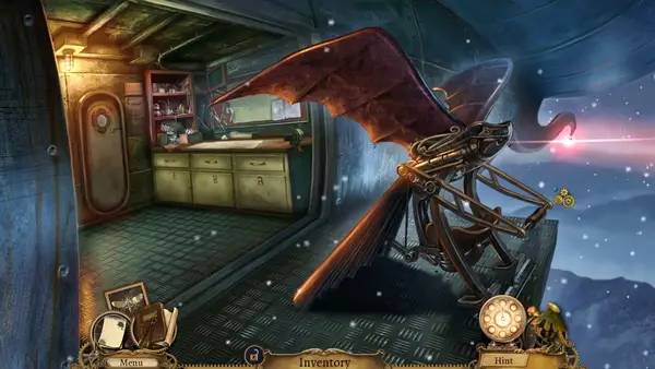 Кадр с взаимодействием персонажа и объекта в Clockwork Tales  Of Glass and Ink