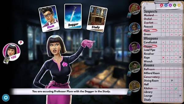 Кадр с взаимодействием персонажа и объекта в Clue Cluedo  The Classic Mystery Game