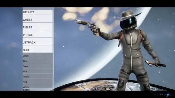 Кадр с взаимодействием персонажа и объекта в Cold Space