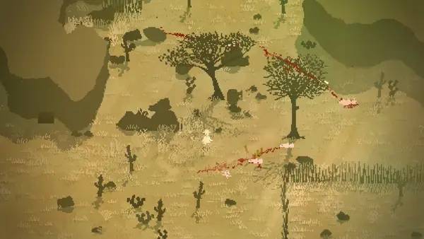 Кадр с взаимодействием персонажа и объекта в Colt Canyon