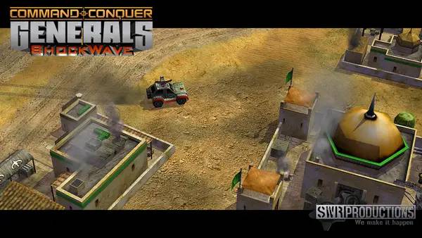 Кадр с взаимодействием персонажа и объекта в Command & Conquer  Generals Zero Hour - ShockWave