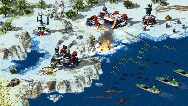 Кадр с взаимодействием персонажа и объекта в Command & Conquer  Red Alert 2