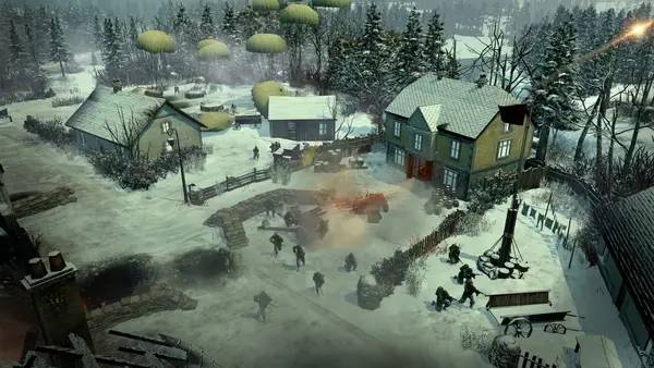 Кадр с взаимодействием персонажа и объекта в Company of Heroes 2 - Ardennes Assault