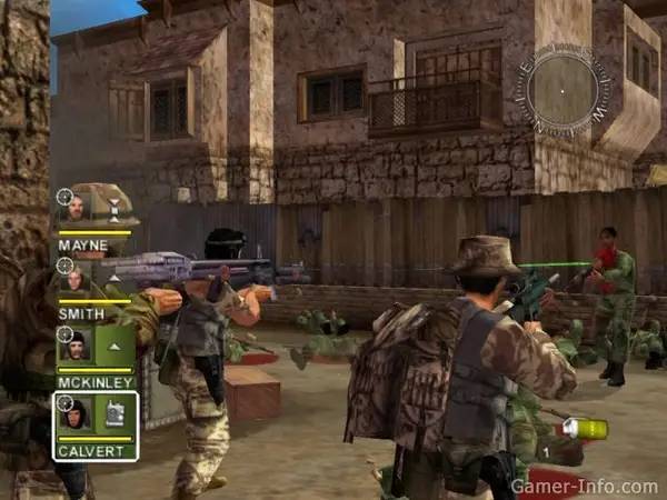 Кадр с взаимодействием персонажа и объекта в Conflict  Desert Storm 2 Back to Baghdad