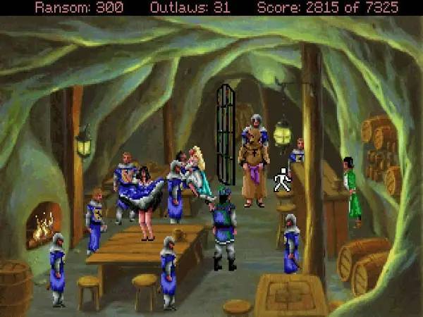 Кадр с взаимодействием персонажа и объекта в Conquests of the Longbow  The Legend of Robin Hood