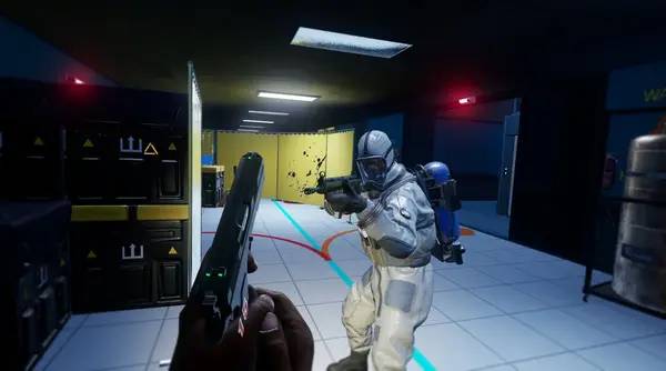Кадр с взаимодействием персонажа и объекта в Contagion VR  Outbreak