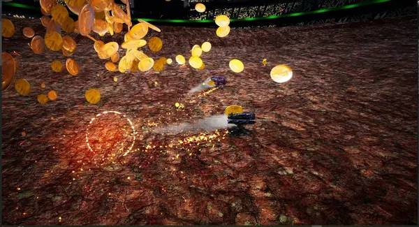 Кадр с взаимодействием персонажа и объекта в Contrablade Stadium Rush