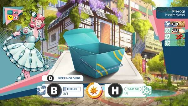 Кадр с взаимодействием персонажа и объекта в Cook Serve Forever