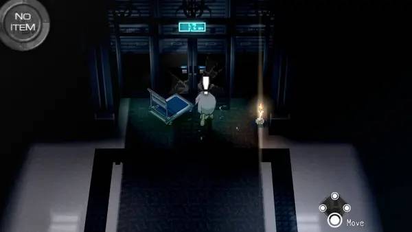 Кадр с взаимодействием персонажа и объекта в Corpse Party 2  Dead Patient