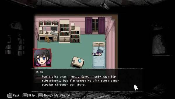 Кадр с взаимодействием персонажа и объекта в Corpse Party (2021)