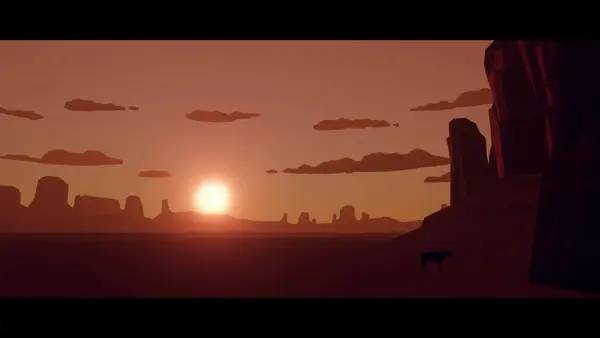 Кадр с взаимодействием персонажа и объекта в Coyote  An Old West Vignette