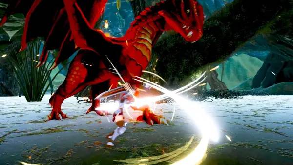 Кадр с взаимодействием персонажа и объекта в Craftopia