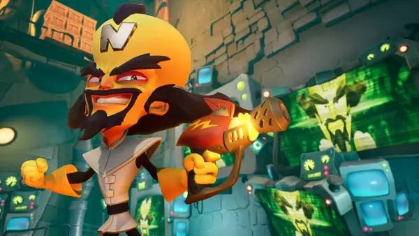 Кадр с взаимодействием персонажа и объекта в Crash Bandicoot 4  It's About Time