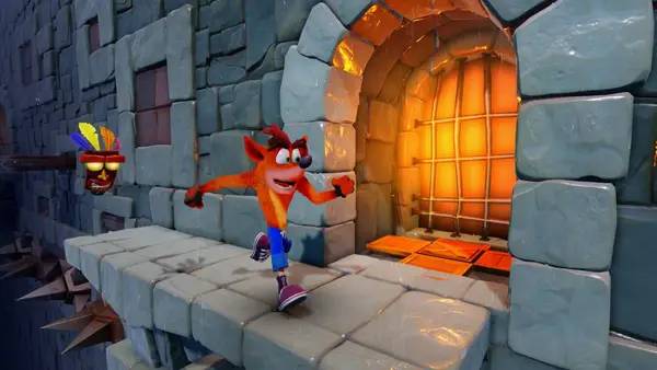Кадр с взаимодействием персонажа и объекта в Crash Bandicoot N. Sane Trilogy