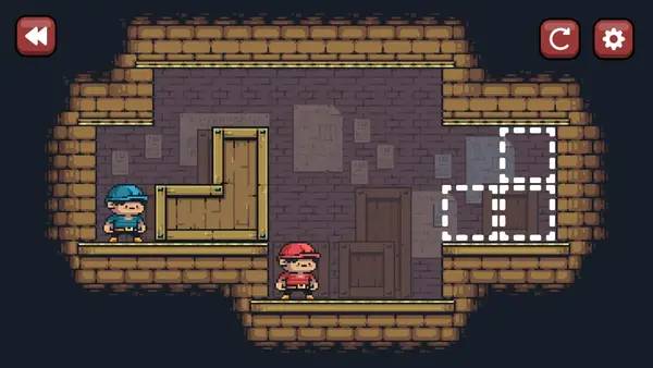 Кадр с взаимодействием персонажа и объекта в Crate Mates