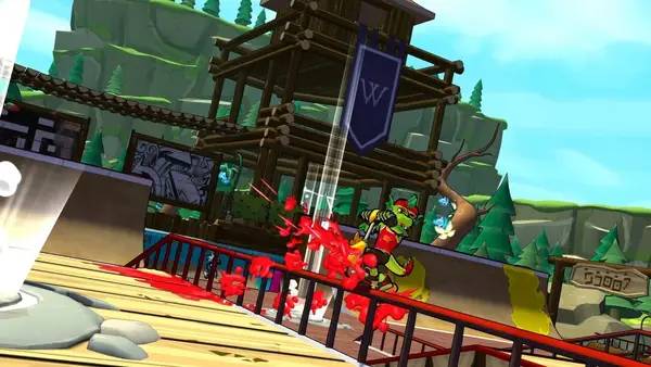 Кадр с взаимодействием персонажа и объекта в Crayola Scoot