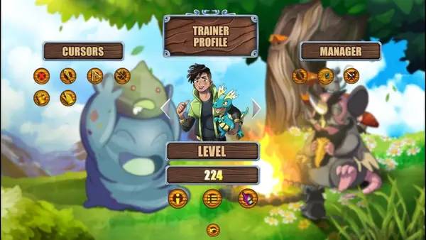 Кадр с взаимодействием персонажа и объекта в Creature Clicker - Capture, Train, Ascend!