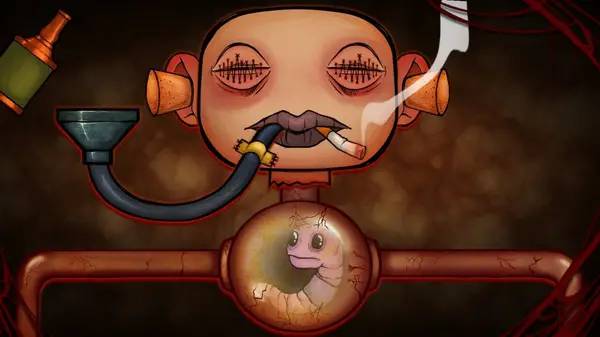 Кадр с взаимодействием персонажа и объекта в Creep