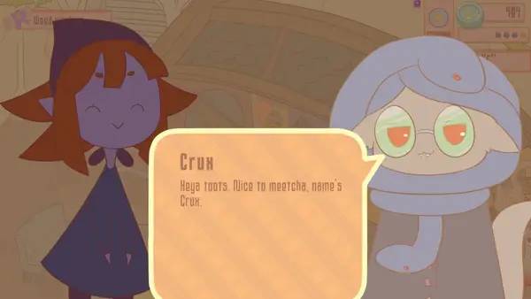 Кадр с взаимодействием персонажа и объекта в Critter Crops