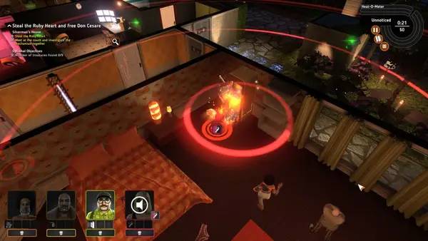 Кадр с взаимодействием персонажа и объекта в Crookz - The Big Heist