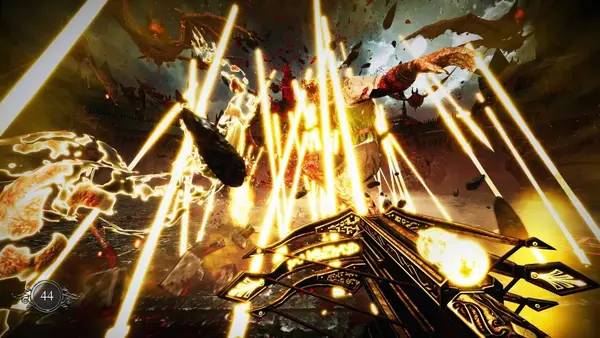 Кадр с взаимодействием персонажа и объекта в CROSSBOW Bloodnight