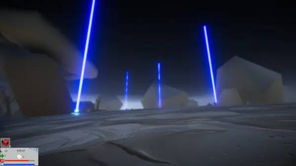 Кадр с взаимодействием персонажа и объекта в Crystal core