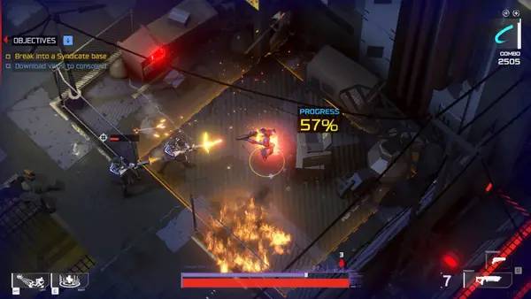 Кадр с взаимодействием персонажа и объекта в CyberCorp