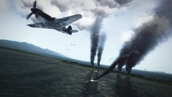 Кадр с взаимодействием персонажа и объекта в Damage Inc. Pacific Squadron WWII