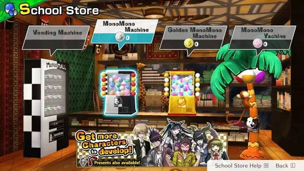 Кадр с взаимодействием персонажа и объекта в Danganronpa S  Ultimate Summer Camp