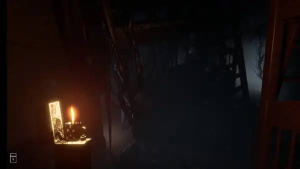 Кадр с взаимодействием персонажа и объекта в Dare to Stay