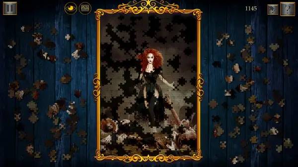 Кадр с взаимодействием персонажа и объекта в Dark Fantasy  Epic Jigsaw Puzzle