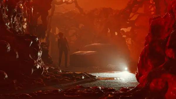 Кадр с взаимодействием персонажа и объекта в Darker Skies  Remastered for PC