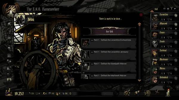 Кадр с взаимодействием персонажа и объекта в Darkest Dungeon - Black Reliquary MOD