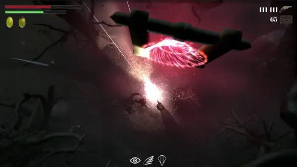 Кадр с взаимодействием персонажа и объекта в DarkTimes  Wrath of the Raven