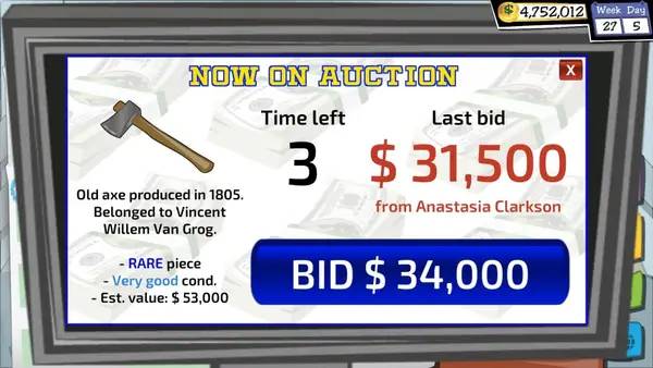 Кадр с взаимодействием персонажа и объекта в Dealer's Life