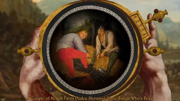 Кадр с взаимодействием персонажа и объекта в Death of the Reprobate