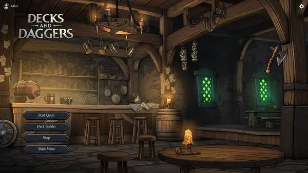 Кадр с взаимодействием персонажа и объекта в Decks and Daggers