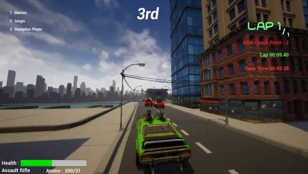 Кадр с взаимодействием персонажа и объекта в Deep Race Battle