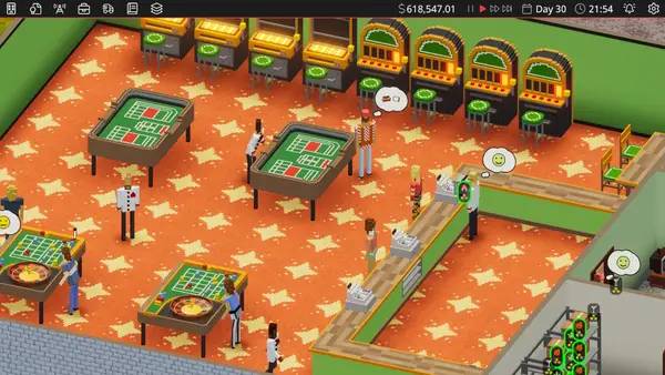 Кадр с взаимодействием персонажа и объекта в Definitely Not Fried Chicken