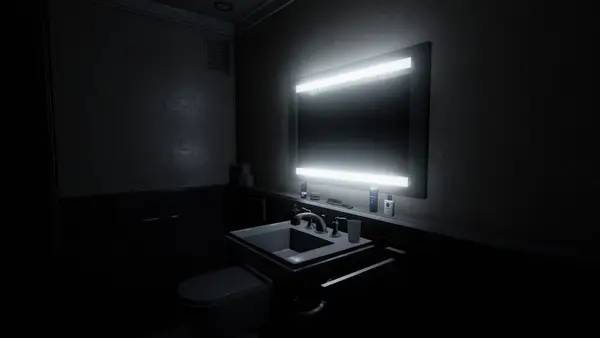 Кадр с взаимодействием персонажа и объекта в Deluded Mind