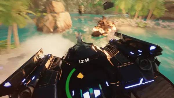 Кадр с взаимодействием персонажа и объекта в DESPOILER