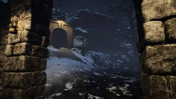 Кадр с взаимодействием персонажа и объекта в Dirge