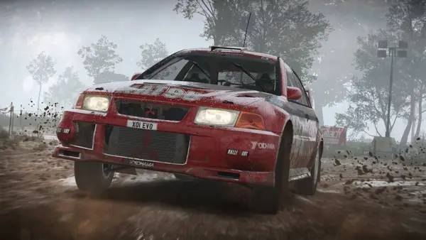 Кадр с взаимодействием персонажа и объекта в DiRT 4