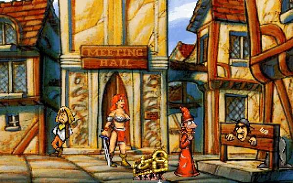 Кадр с взаимодействием персонажа и объекта в Discworld