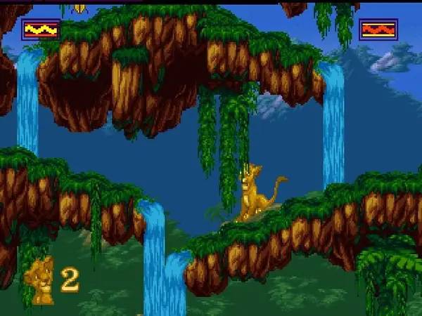 Кадр с взаимодействием персонажа и объекта в Disney 16-bit Classics  Aladdin + The Lion King + The Jungle Book