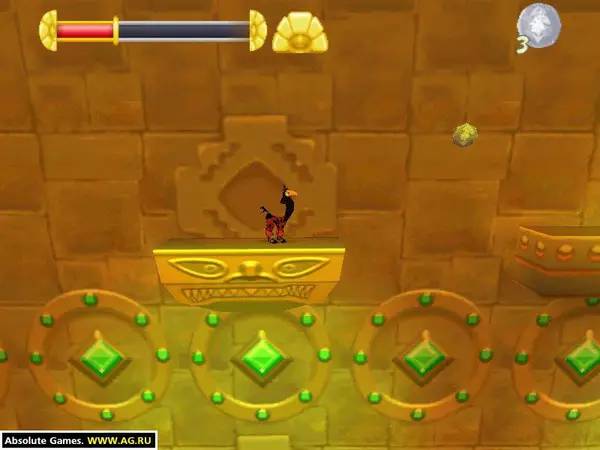 Кадр с взаимодействием персонажа и объекта в Disney's The Emperor's New Groove Action Game