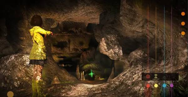 Кадр с взаимодействием персонажа и объекта в Distortions